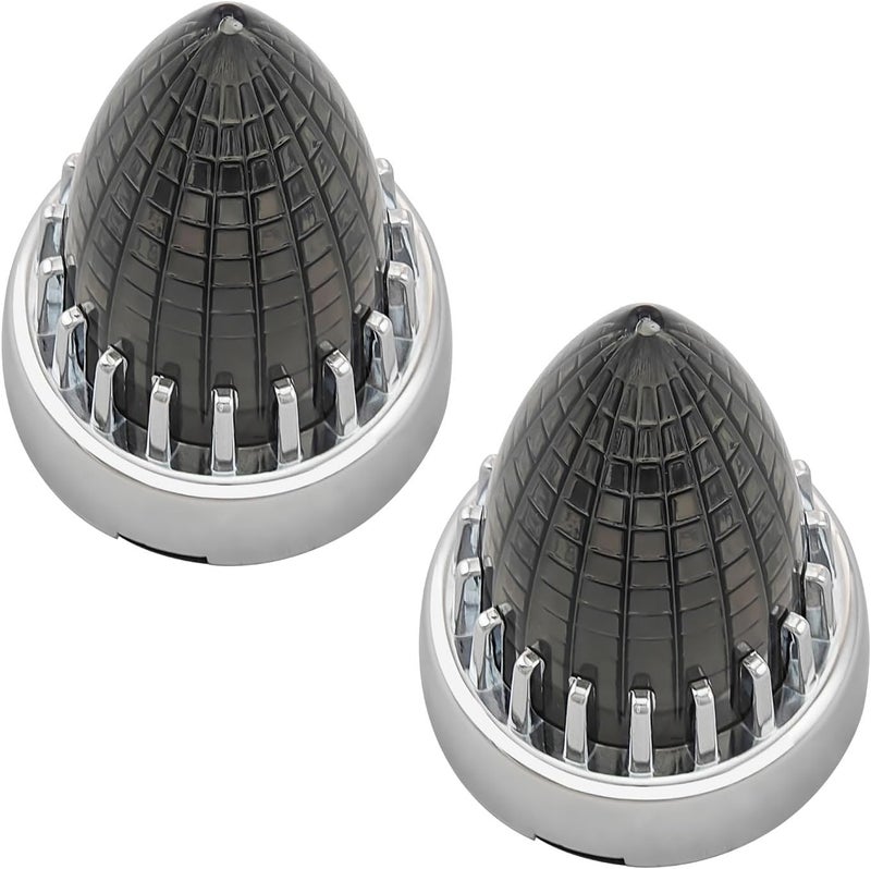 FATECIM 2" Bullet Turn Signal Light Supersonic Replacement Smoke Lenses Covers for Softail Street Road Glide Fat boy Sportster Dyna Deluxe Bikes Snap On repl. OEM# 68973-00 Chrome Bezel - Image 5